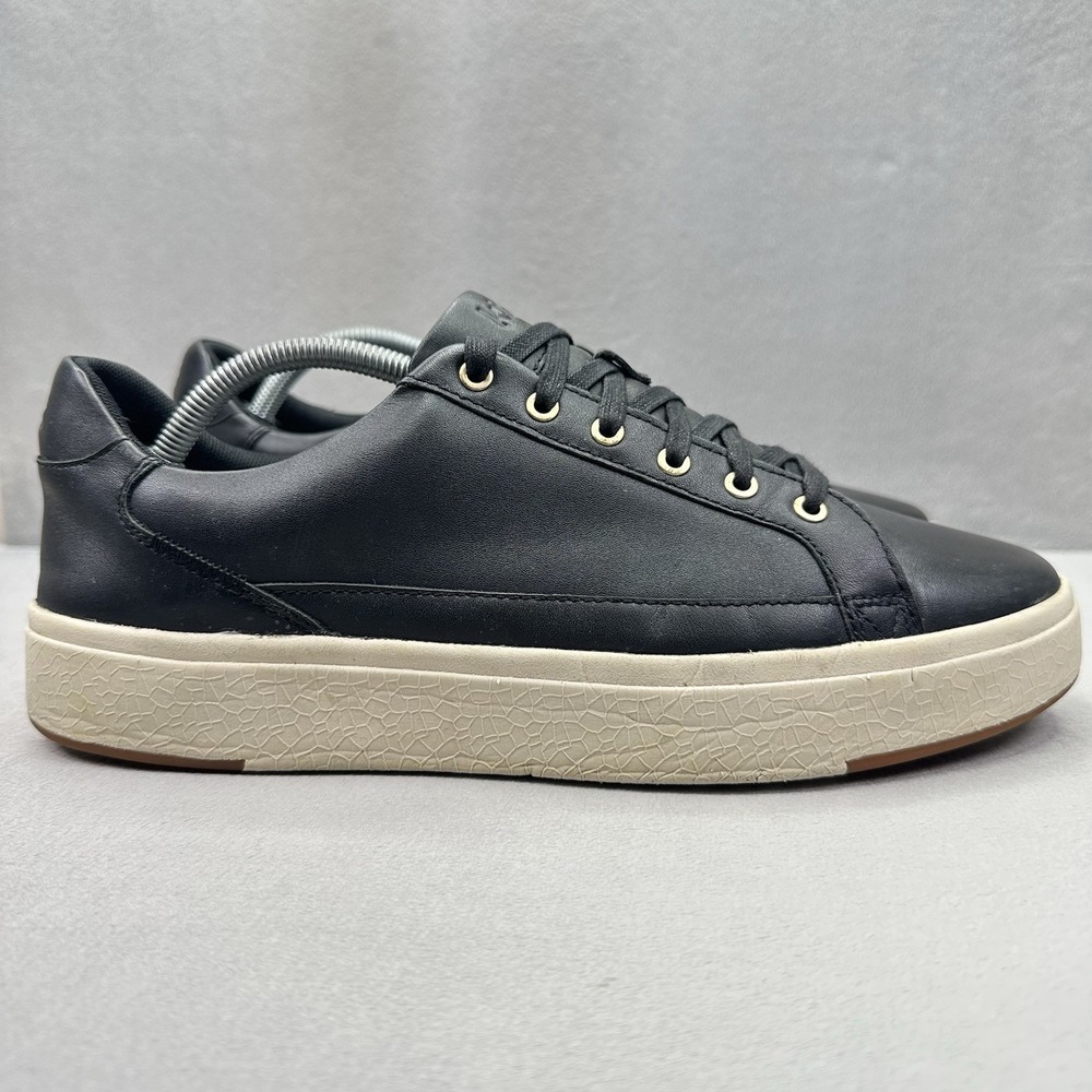 Kizik Vegas Mens Size 12 (2E) Shoes Black Leather Hands Free Slip On Sneakers